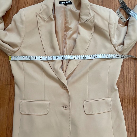 Kasper Women's Pant Suit‎ Set, Blazer, skirt and Wide Leg Trousers, Neutral Tan - Picture 16 of 16